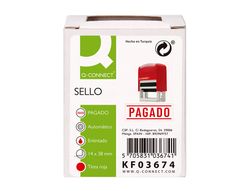 Sello entintado automatico q-connect pagado almohadilla 14x38 mm color rojo