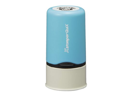 Sello x stamper quix nombre personalizable color azul 13 mm qn32