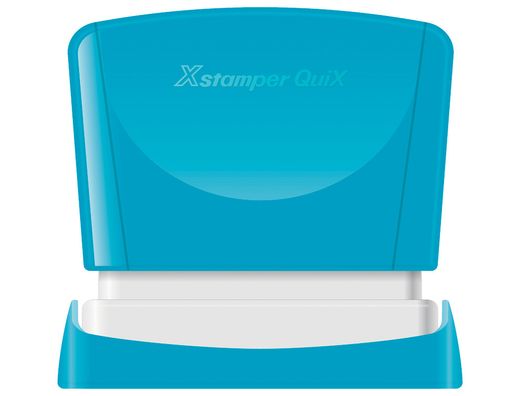 Sello x'stamper quix personalizable color azul medidas 24x49 mm q-12