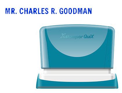 Sello x'stamper quix personalizable color azul medidas 4x60 mm q-05