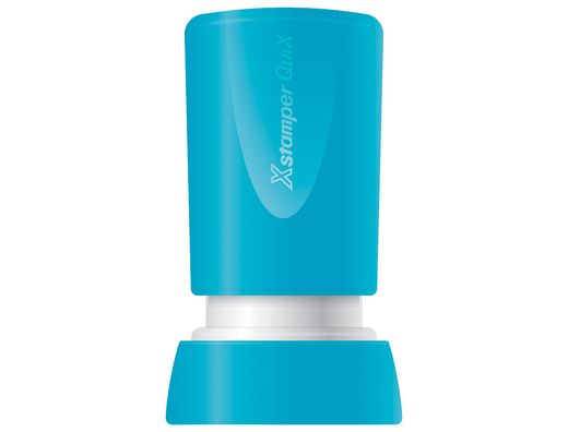Sello x'stamper quix personalizable color azul redondo diametro 14 mm q-32