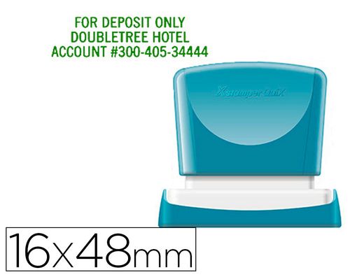 Sello x'stamper quix personalizable color verde medidas 16x48 mm q-11 QPTL-Q1648RU-Q11-VE