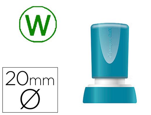 Sello x'stamper quix personalizable color verde redondo diametro 20 mm q-34 QPTL-QE20RU-Q34-VE