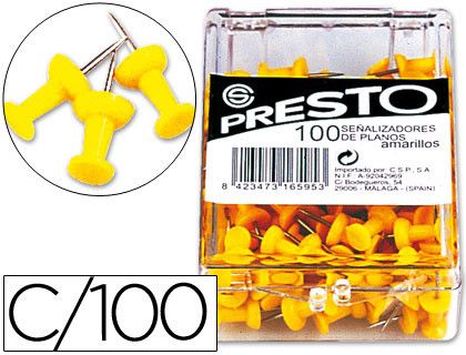 Señalizador de Planos Presto Amarillo -Caja de 100 Unidades
