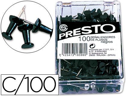 Señalizador de Planos Presto Negro -Caja de 100 Unidades
