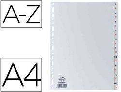 Separador alfabetico elba plastico 120 mc din a4 11 taladros a-z gris