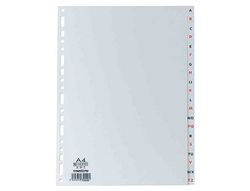 Separador alfabetico elba plastico 120 mc din a4 11 taladros a-z gris