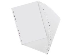 Separador alfabetico elba plastico 120 mc folio 16 taladros a-z gris