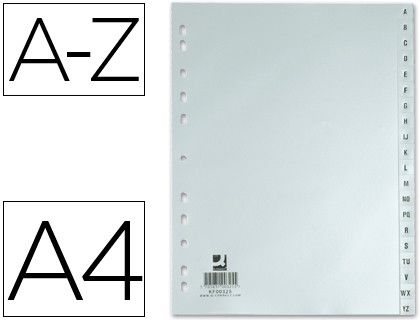 Separador Alfabetico Q-Connect Plastico A-Z Din A4 -Multitaladro