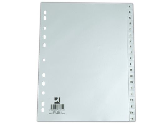 Separador Alfabetico Q-Connect Plastico A-Z Din A4 -Multitaladro
