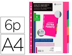 Separador carchivo polipropileno soft extra fuerte din a4 multitaladro juego de 6 posiciones