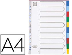 Separador elba plastico 120 mc din a4 11 taladros 10 posiciones colores surtidos
