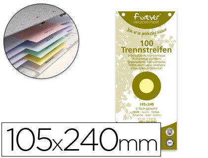 Separador exacompta cartulina reciclada juego de 100 separadores 105x240 con taladros colores surtidos