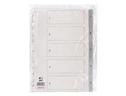 Separador numerico q-connect de plastico 1-5 (juego de 5 separadores din A4 multitaladro)