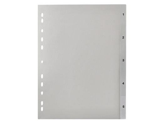 Separador numerico q-connect de plastico 1-5 (juego de 5 separadores din A4 multitaladro)
