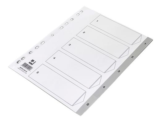 Separador numerico q-connect de plastico 1-5 (juego de 5 separadores din A4 multitaladro)