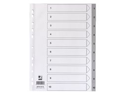 Separador numerico q-connect plastico 1-10 juego de 10 separadores din a4 multitaladro