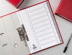 Separador numerico q-connect plastico 1-10 juego de 10 separadores din a4 multitaladro