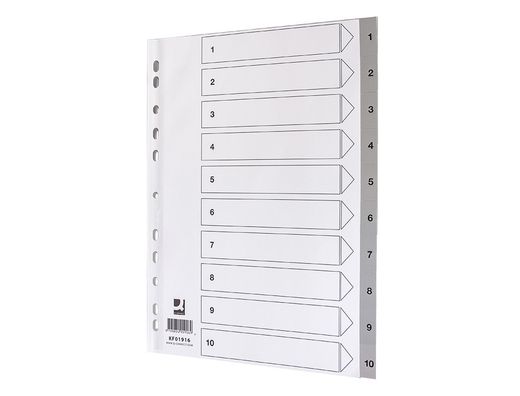 Separador numerico q-connect plastico 1-10 juego de 10 separadores din a4 multitaladro