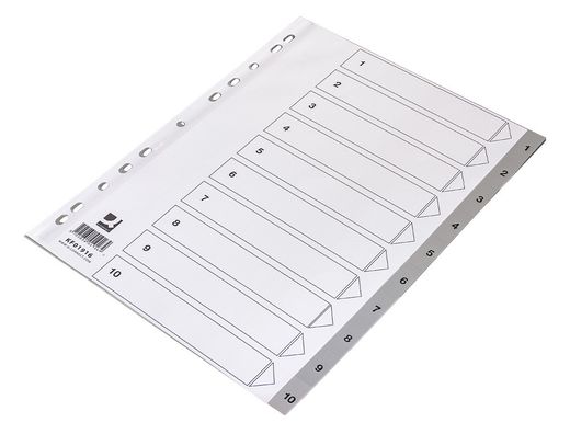 Separador numerico q-connect plastico 1-10 juego de 10 separadores din a4 multitaladro