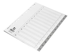 Separador numerico q-connect plastico 1-12 juego de 12 separadores din a4 multitaladro