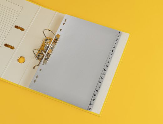 Separador numerico q-connect plastico 1-20 juego de 20 separadores din a4 multitaladro