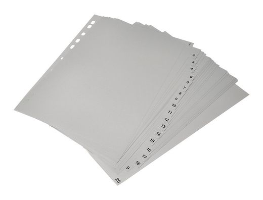 Separador numerico q-connect plastico 1-20 juego de 20 separadores din a4 multitaladro