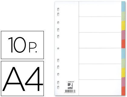 Separador Q-Connect Cartulina Juego de 10 Separadores Din A4-Multitaladro
