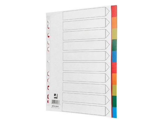 Separador q-connect plastico juego de 10 separadores din a4 multitaladro