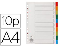 Separador q-connect plastico juego de 10 separadores din a4 multitaladro