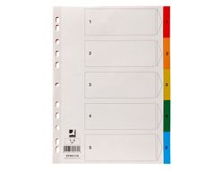 Separador q-connect plastico juego de 5 separadores din a4 multitaladro