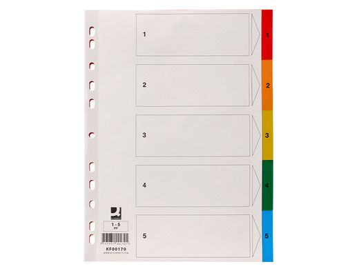 Separador q-connect plastico juego de 5 separadores din a4 multitaladro