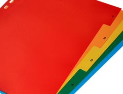 Separador q-connect plastico juego de 5 separadores din a4 multitaladro