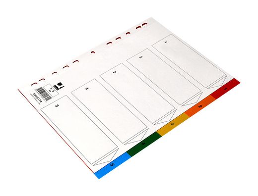 Separador q-connect plastico juego de 5 separadores din a4 multitaladro