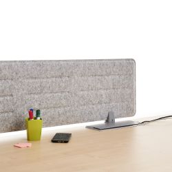 Separador Sobremesa Pet Acustico De 138 x 34 cm Gris