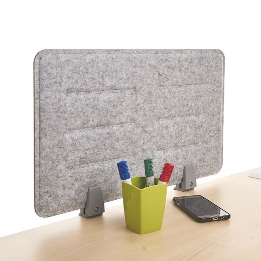 Separador Sobremesa Pet Acustico De 98 x 34 cm Gris