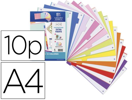 Separadores de plastico oxford polipropileno 500 mc juego de 10 separadores