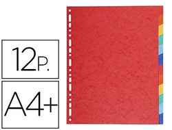 Separadores exacompta cartulina brillo juego de 12 separadores din a4+ multitaladro