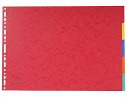 Separadores exacompta cartulina brillo juego de 5 separadores din a3 apaisado multitaladro