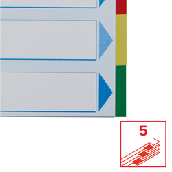 Separadores Multitaladro DIN A4. Con cartulina índice color. 5 pestañas PP, multicolor