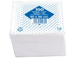 Servilleta blanca 2 capas 30x30 cm (100 unidades)