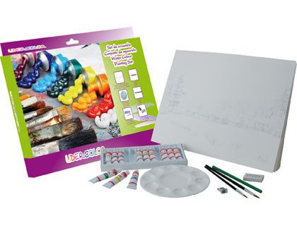 Set Acuarela Lidercolor Contiene 10 Laminas Acuarela 27X38Cm 1 Paleta Plast 12X12Ml1 Sacapunt 1 Perfilador 1 Goma