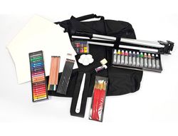 Set de pinturas daler rowney 115 piezas con caballete de aluminio plegable 457x73x584 mm
