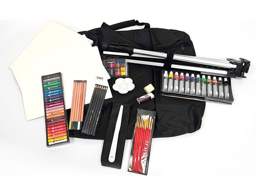Set de pinturas daler rowney 115 piezas con caballete de aluminio plegable 457x73x584 mm