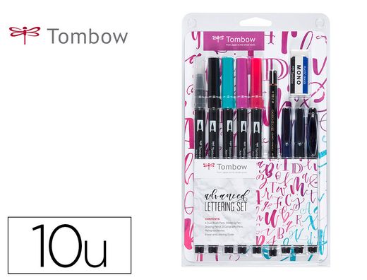 Set lettering tombow advanced 10 piezas