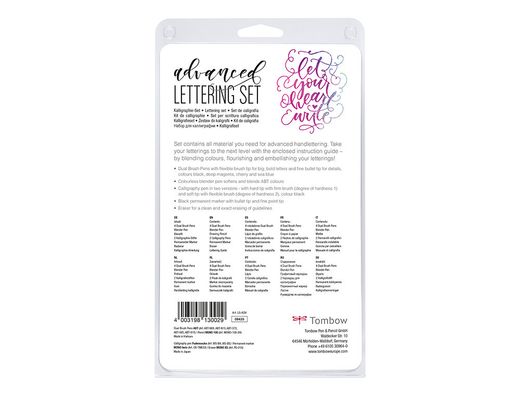 Set lettering tombow advanced 10 piezas