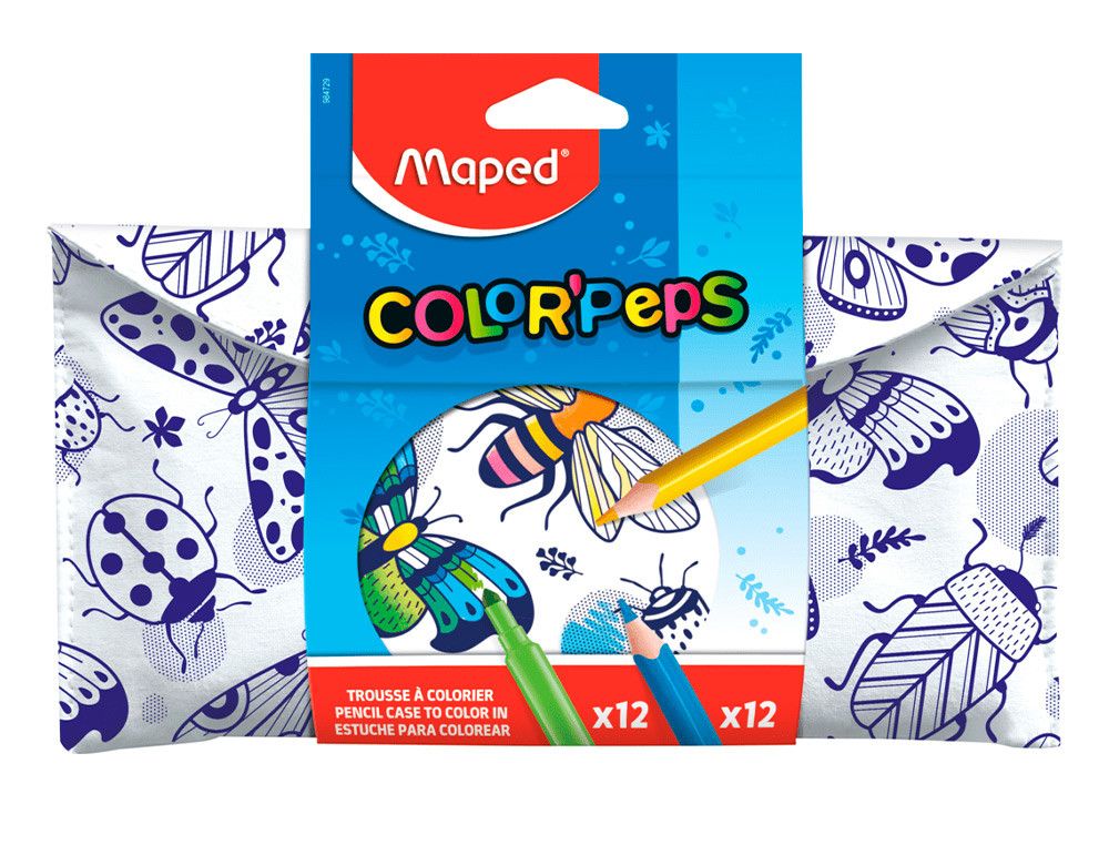 Set para colorear maped 12 rotuladores + 12 lapices colores surtidos