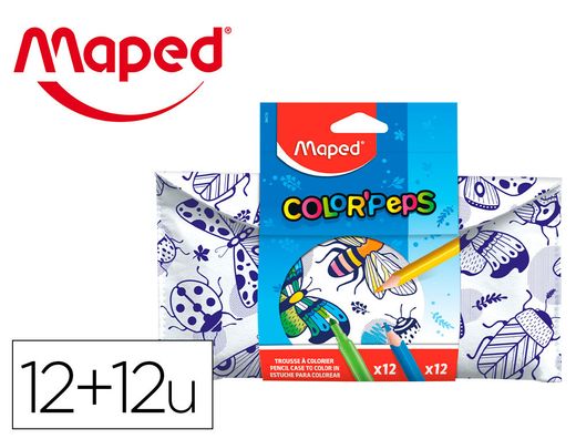 Set para colorear maped 12 rotuladores + 12 lapices colores surtidos