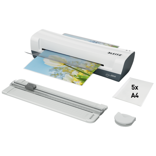 Set Plastificadora iLam Home A4 EU blanco