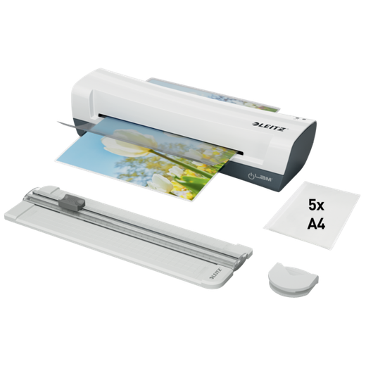 Set Plastificadora iLam Home A4 EU blanco